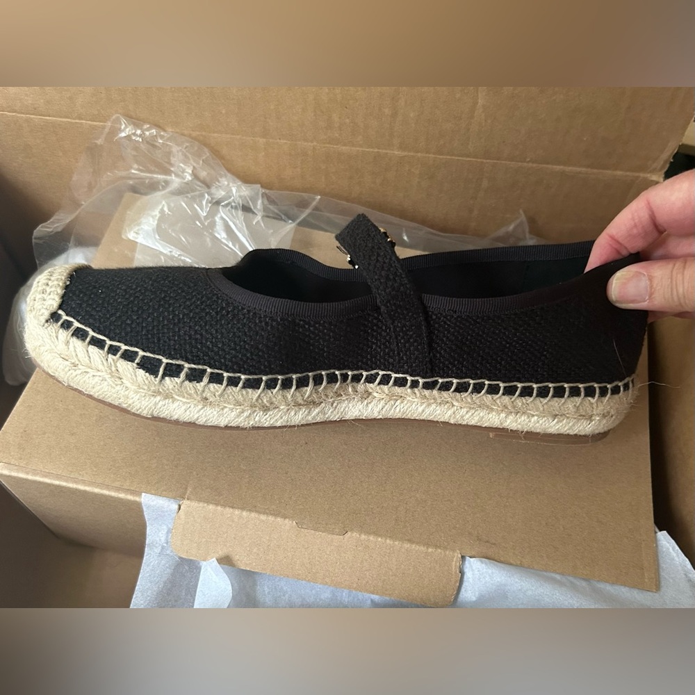 J. Crew Factory Black Espadrille Flats with Rope Sole